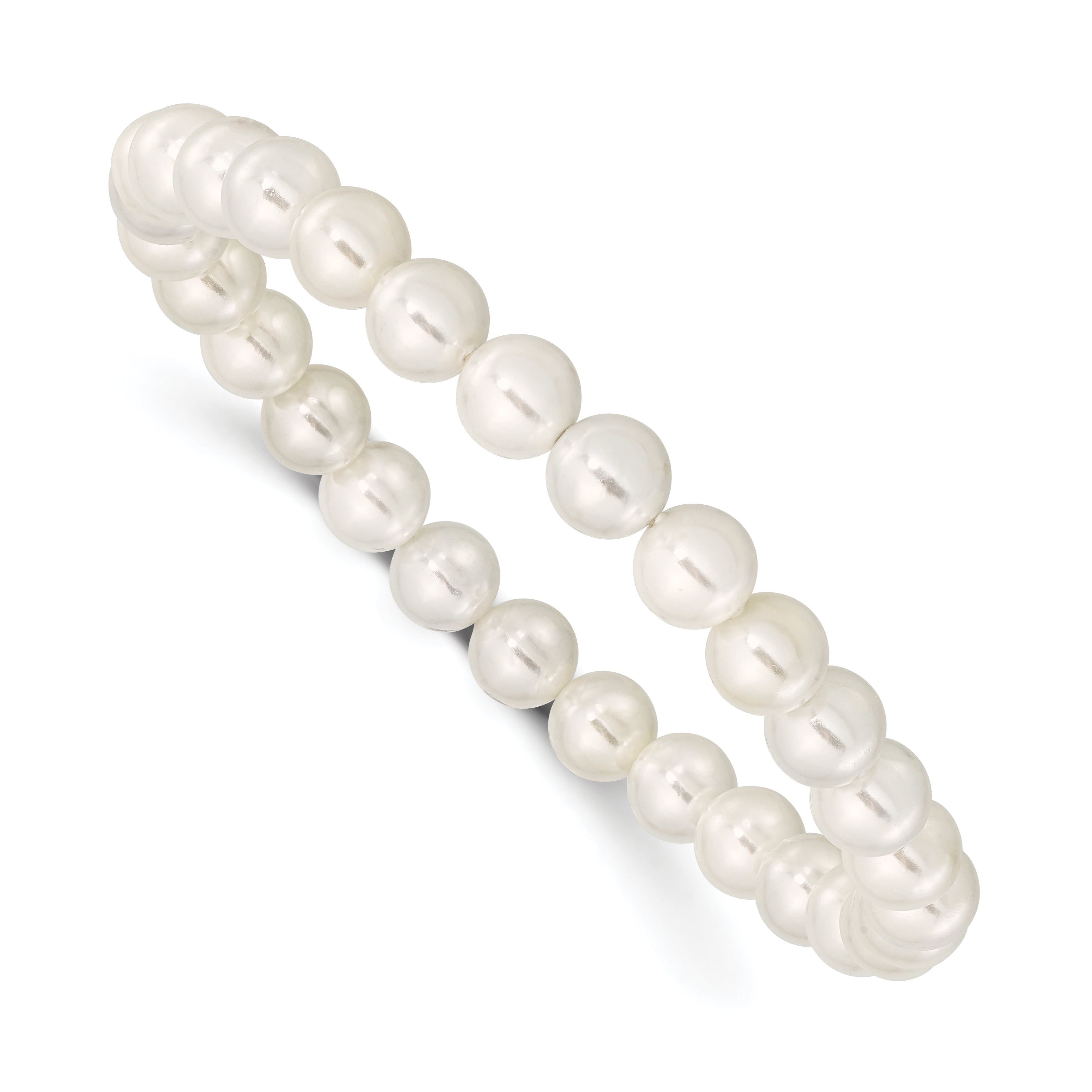 Majestik 7-8mm White Imitation Shell Pearl Stretch Bracelet Main image
