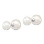 Sterling Silver Rhodium-Plated Pearl Earrings with Gift Pouch