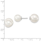 Sterling Silver Rhodium-Plated Pearl Earrings with Gift Pouch