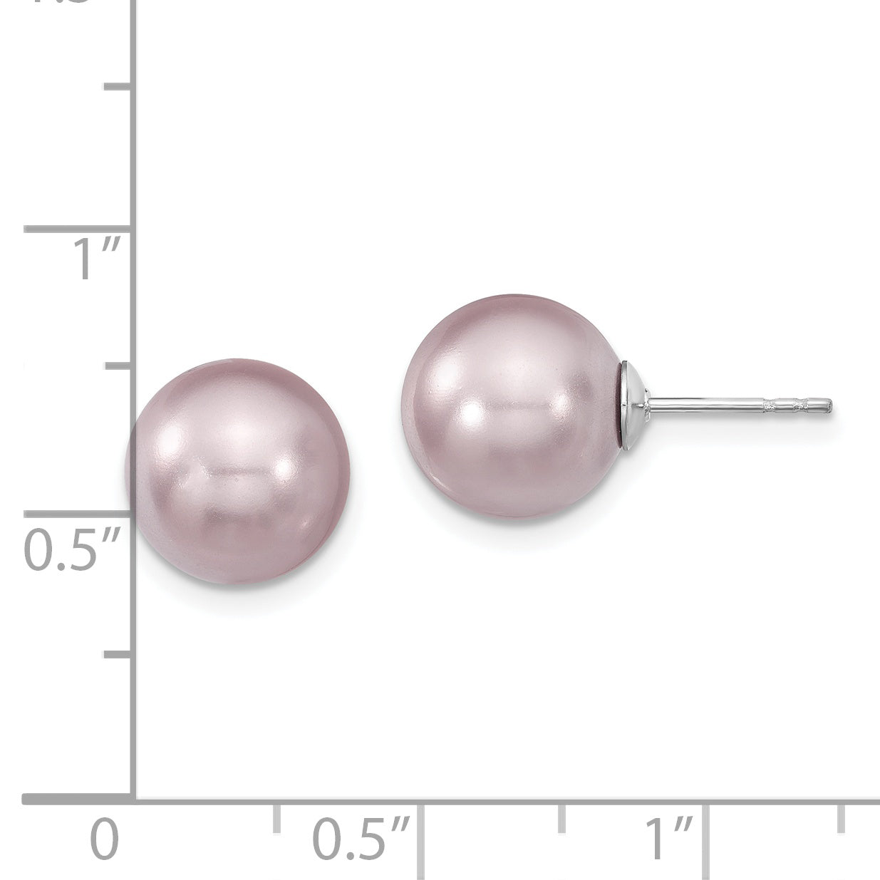 Sophia Jewelers Sterling Silver Purple Shell Pearl Stud Earrings Elegant & Gift Ready