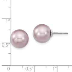 Sophia Jewelers Sterling Silver Purple Shell Pearl Stud Earrings Elegant & Gift Ready