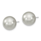 Sophia Jewelers Sterling Silver Grey Shell Pearl Stud Earrings Gift Ready