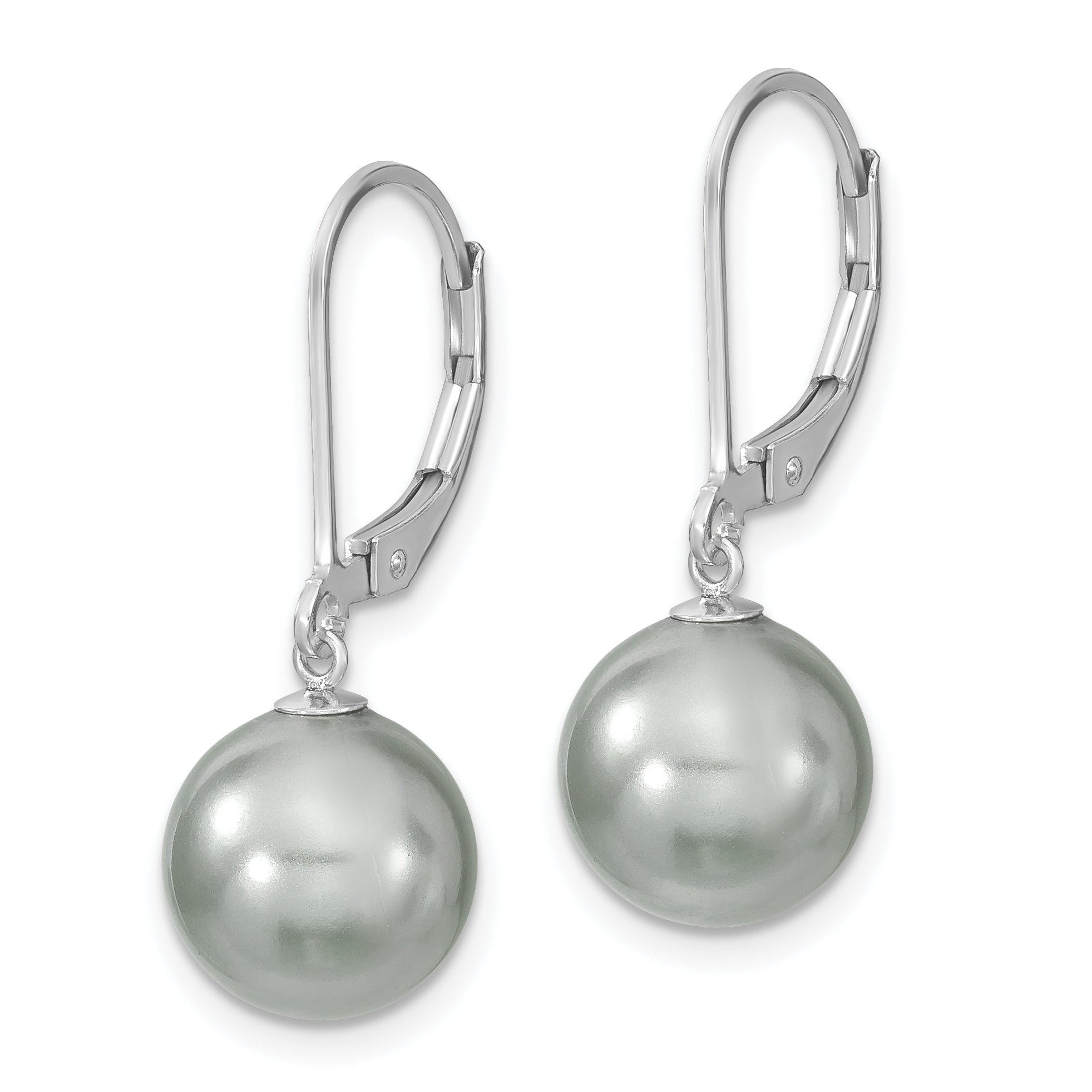 Majestik Sterling Silver Rhodium-Plated Shell Pearl Dangle Earrings Gift Ready Secondary image