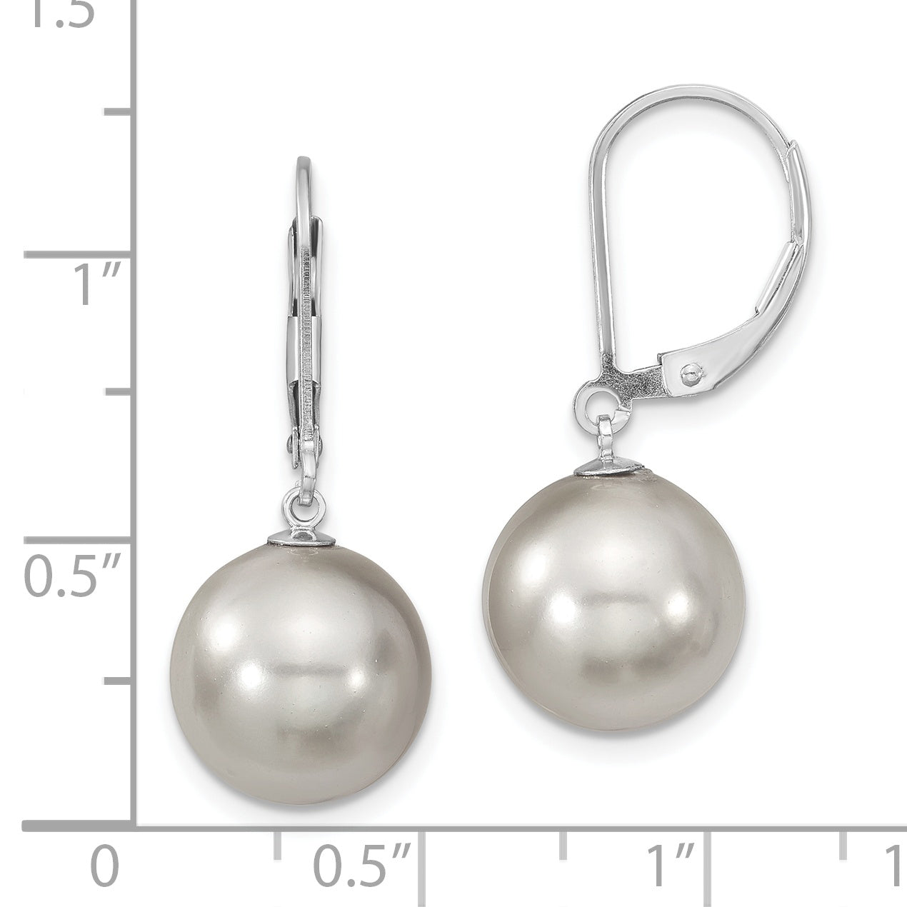 Majestik 925 Sterling Silver Grey Shell Pearl Dangle Earrings Gift Ready