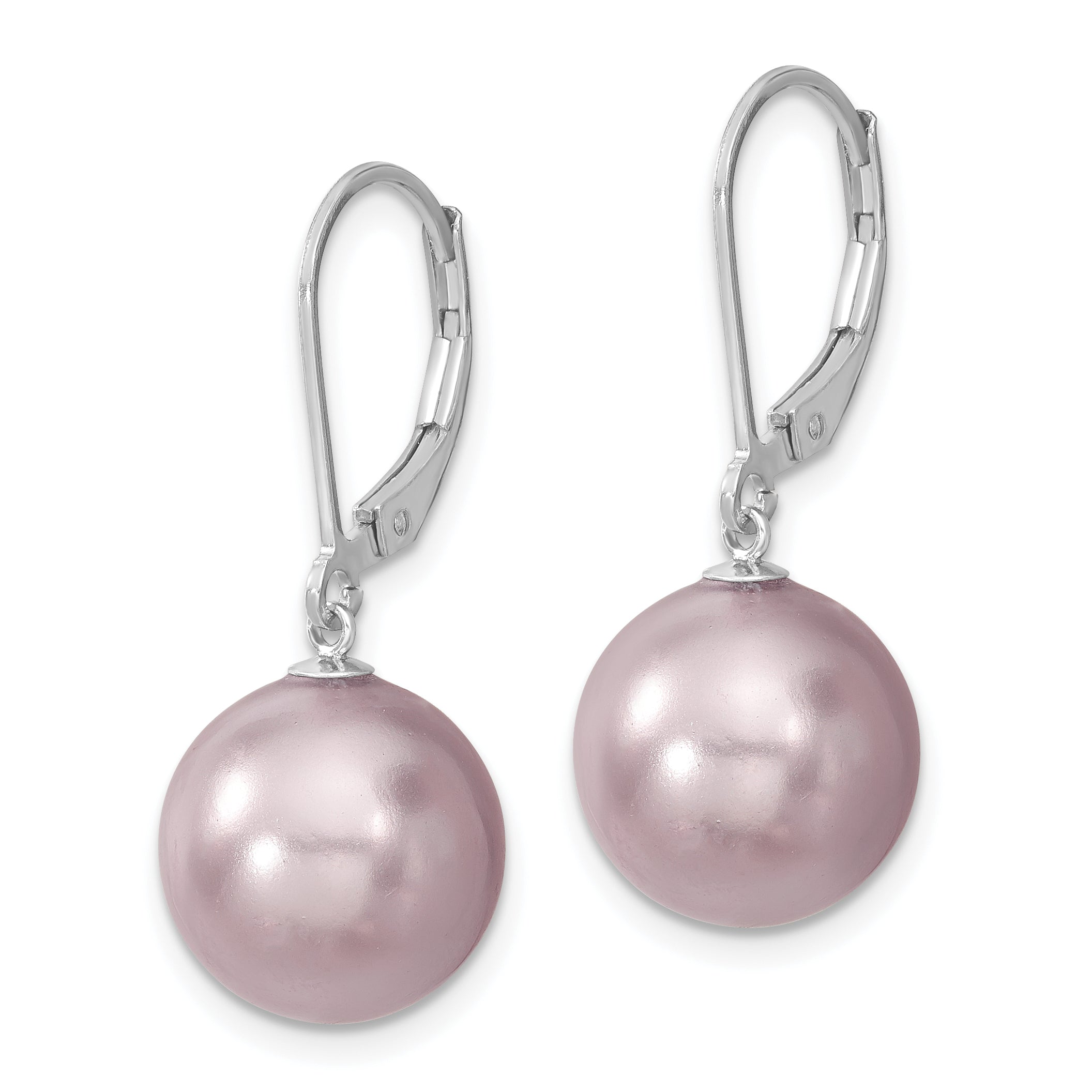 Sophia Jewelers Sterling Silver Rhodium-Plated Pearl Dangle Earrings Secondary image