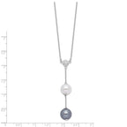 Majestik Sterling Silver Rhodium-Plated CZ Shell Pearl Necklace Elegant 18 Women's Jewelry