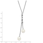 Majestik Sterling Silver Rhodium-Plated Beaded Necklace with Shell Pearls