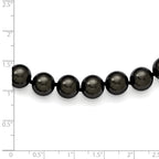 Sterling Silver Black Shell Pearl Hand-knotted Necklace 18 Gift Ready