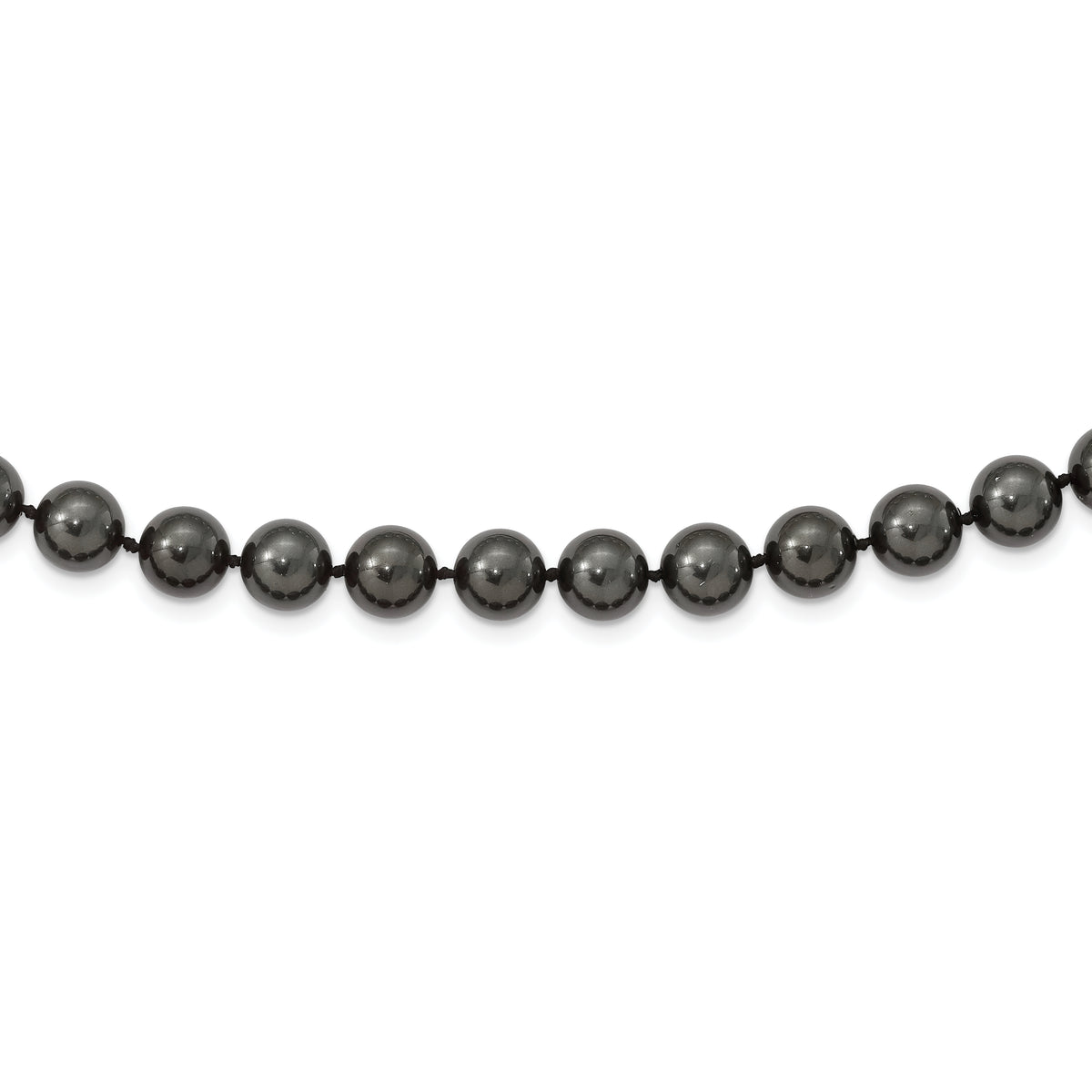 Majestik Sterling Silver Rhodium-plated 10-11mm Black Imitation Shell Pearl Hand-knotted Necklace