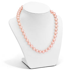 Majestik Sterling Silver Rhodium-plated 10-11mm Pink Imitation Shell Pearl Hand-knotted Necklace