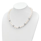 Majestik Sterling Silver Hand-Knotted Shell Pearl Crystal Necklace 20