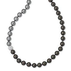 Imitation Shell Pearl Crystal Hand-knotted Necklace with Polished Finish