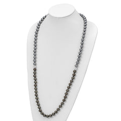 Imitation Shell Pearl Crystal Hand-knotted Necklace with Polished Finish