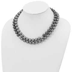 Imitation Shell Pearl Crystal Hand-knotted Necklace with Polished Finish