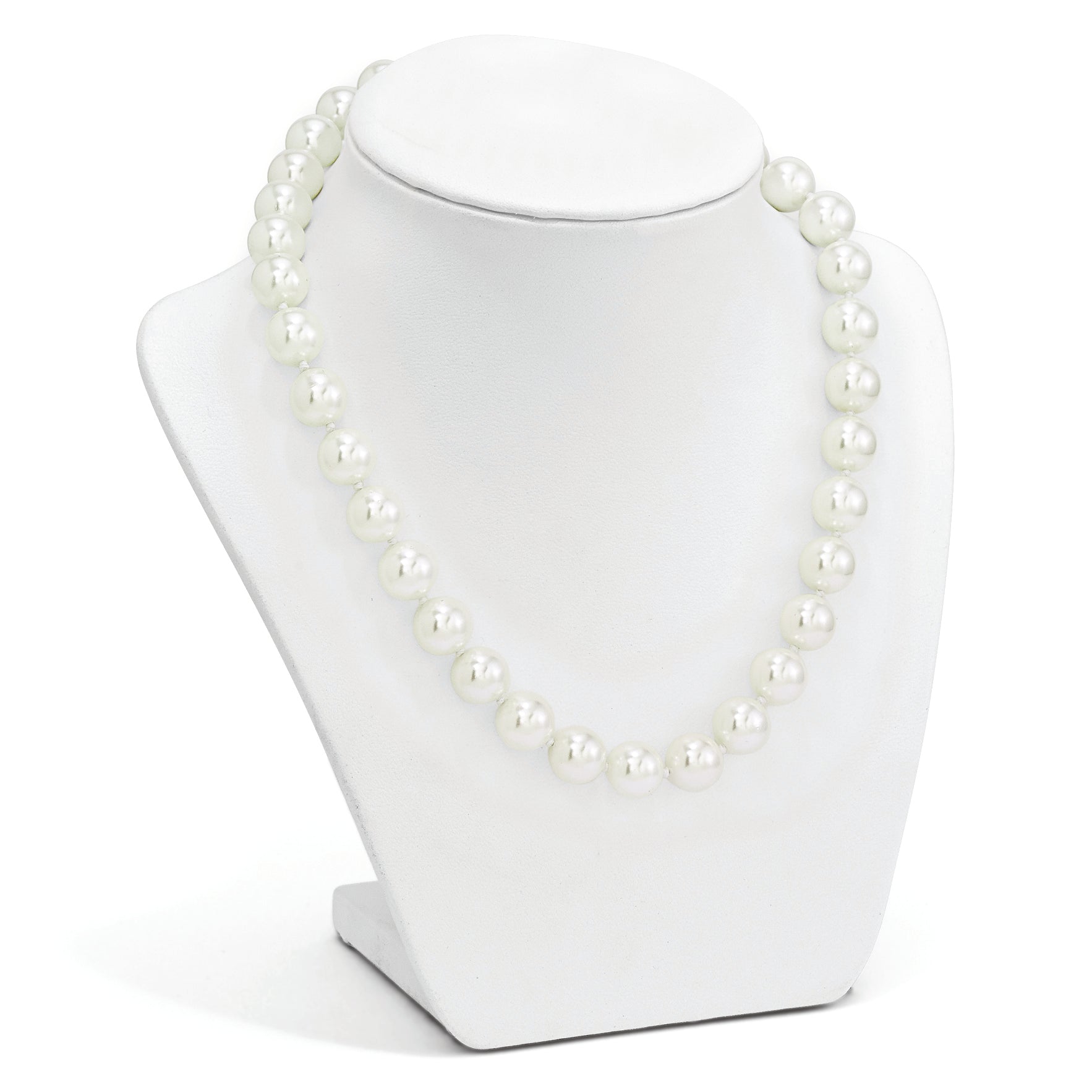 Sterling Silver Shell Pearl Necklace with CZ Clasp Elegant Gift Ready