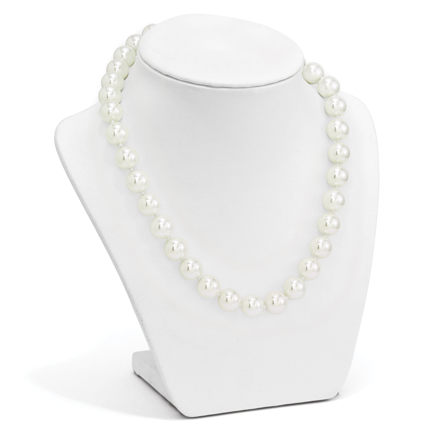 Sterling Silver Shell Pearl Necklace with CZ Clasp Elegant Gift Ready