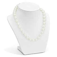 Sterling Silver Shell Pearl Necklace with CZ Clasp Elegant Gift Ready