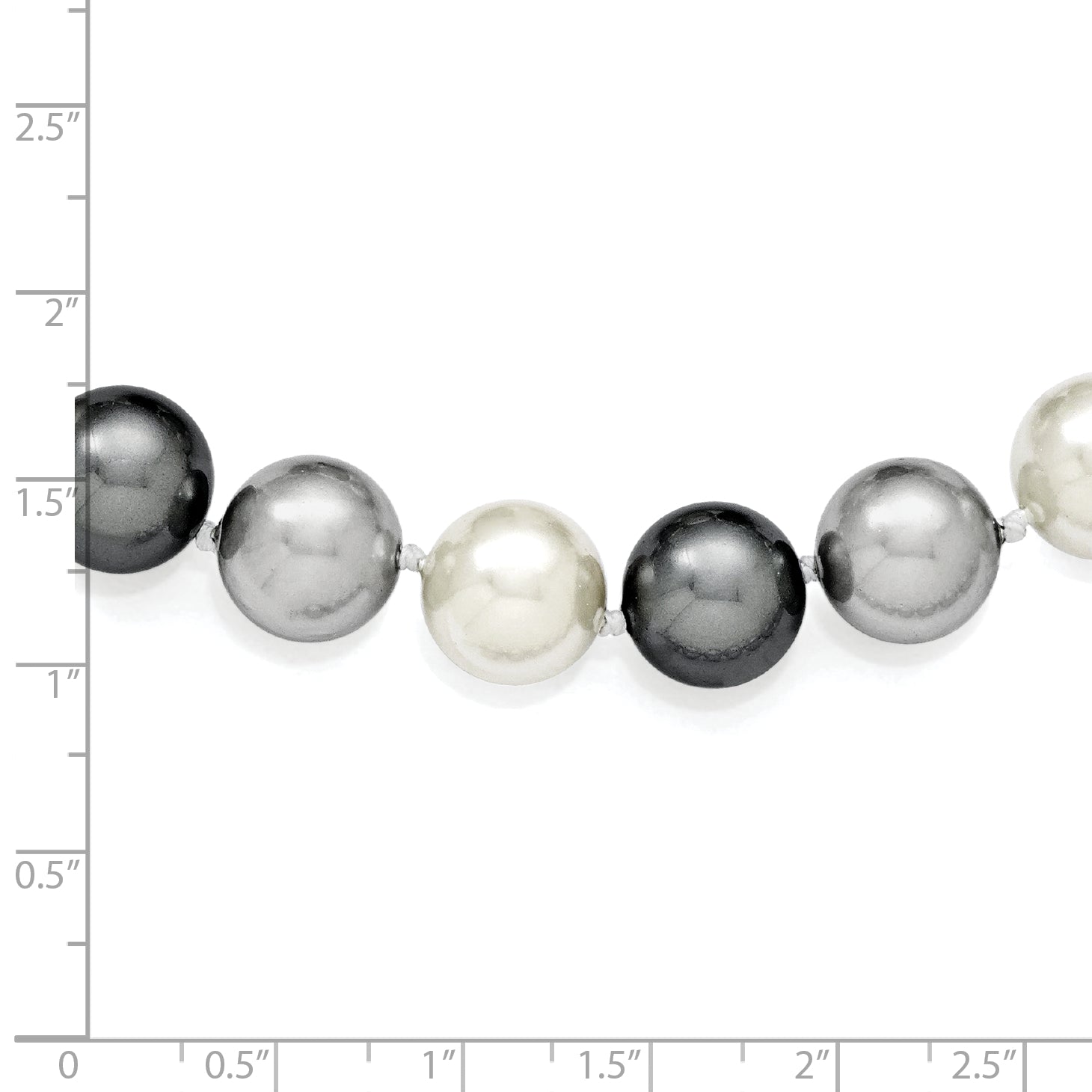 Sophia Jewelers Sterling Silver Shell Pearl Necklace, Hand-Knotted Elegance