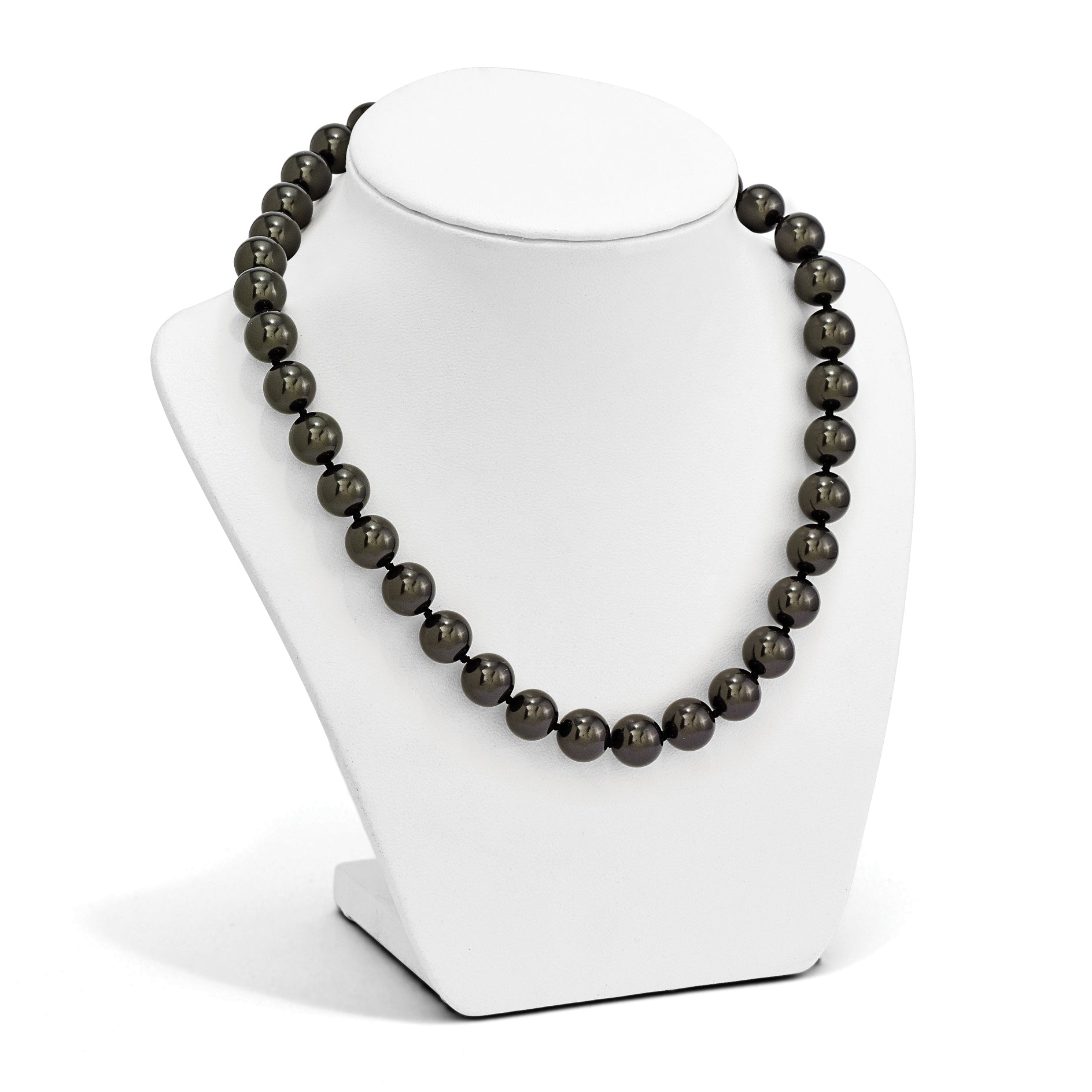 Sophia Jewelers Sterling Silver Black Shell Beaded Necklace Elegant Gift-Ready Design