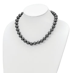 Sophia Jewelers Sterling Silver Black Shell Beaded Necklace Elegant Gift-Ready Design