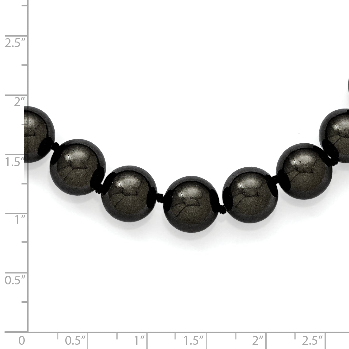 Sophia Jewelers Sterling Silver Black Shell Beaded Necklace Elegant Gift-Ready Design