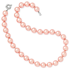 Majestik Sterling Silver Pink Shell Pearl Beaded Necklace 18 Gift Ready
