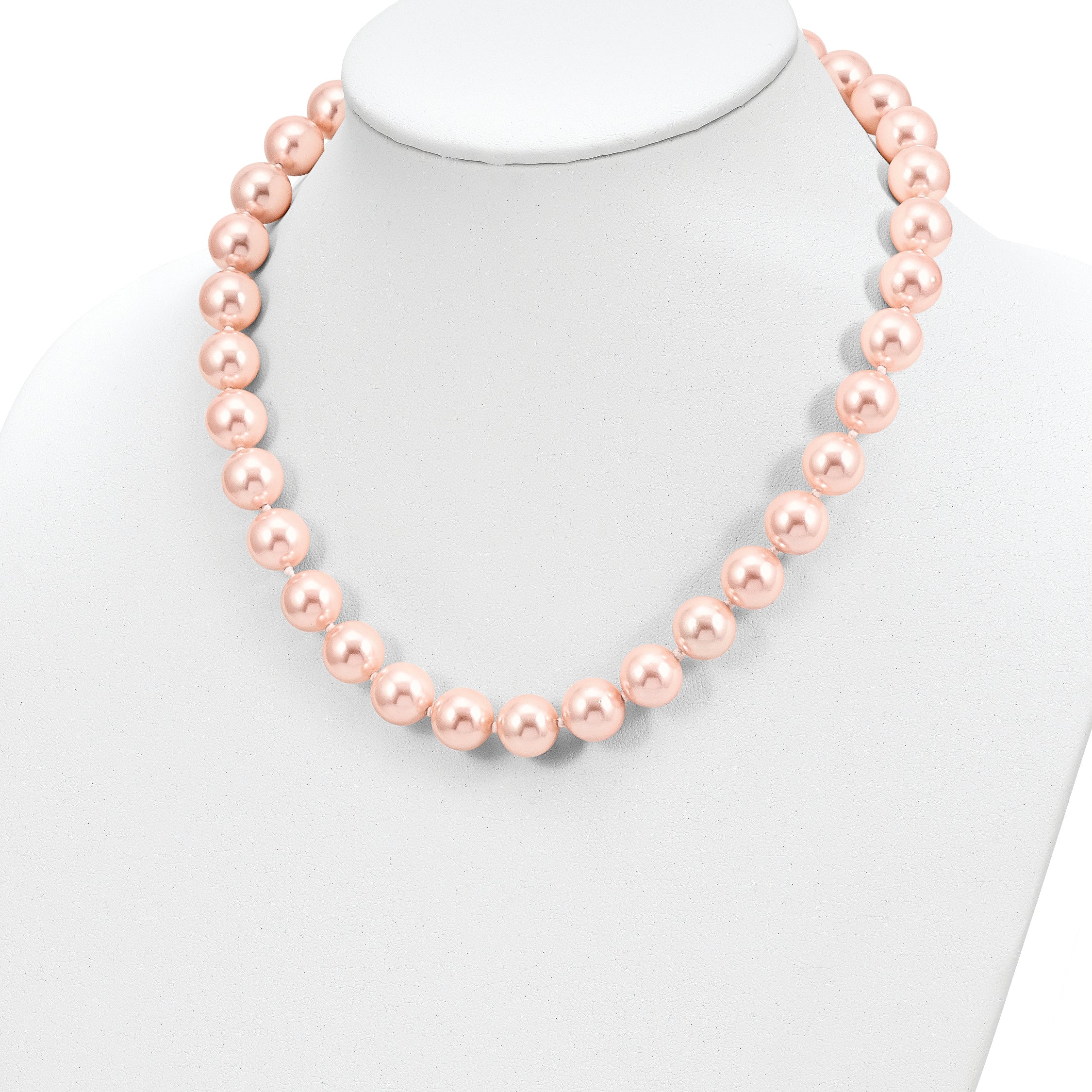 Majestik Sterling Silver Pink Shell Pearl Beaded Necklace 18 Gift Ready