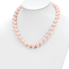 Majestik Sterling Silver Pink Shell Pearl Beaded Necklace 18 Gift Ready