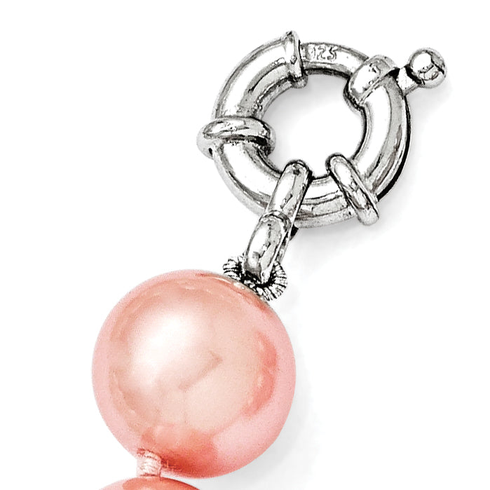 Majestik Sterling Silver Pink Shell Pearl Beaded Necklace 18 Gift Ready