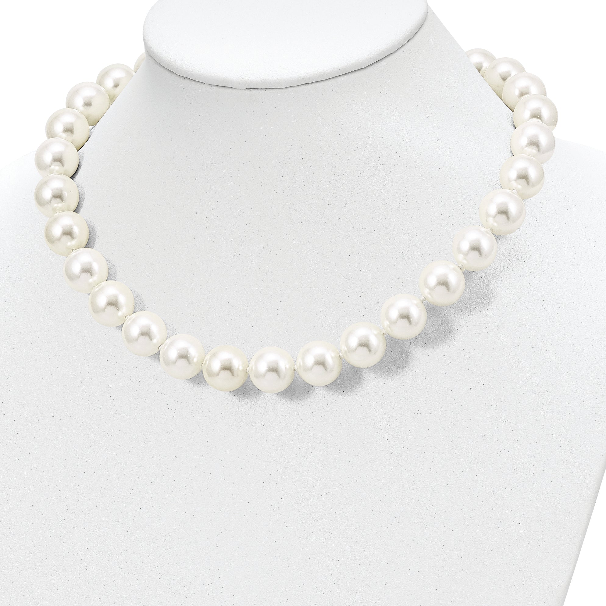 Majestik Sterling Silver Hand-Knotted Shell Pearl Necklace Gift Ready