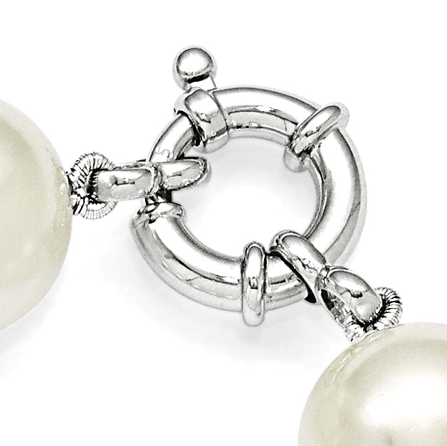 Majestik Sterling Silver Hand-Knotted Shell Pearl Necklace Gift Ready