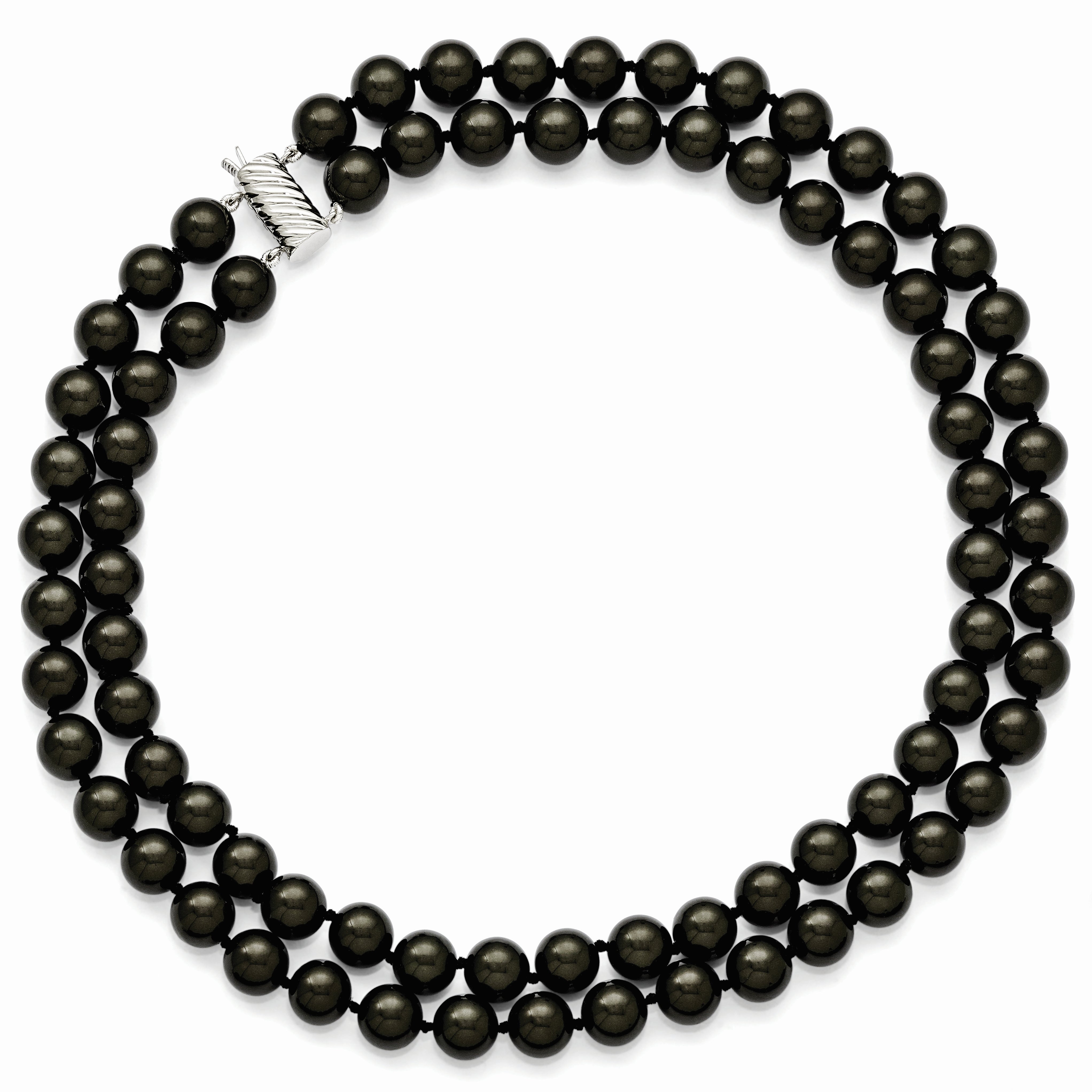 Sterling Silver Shell Pearl Necklace with Rhodium Plating Gift Ready