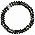 Sterling Silver Shell Pearl Necklace with Rhodium Plating Gift Ready