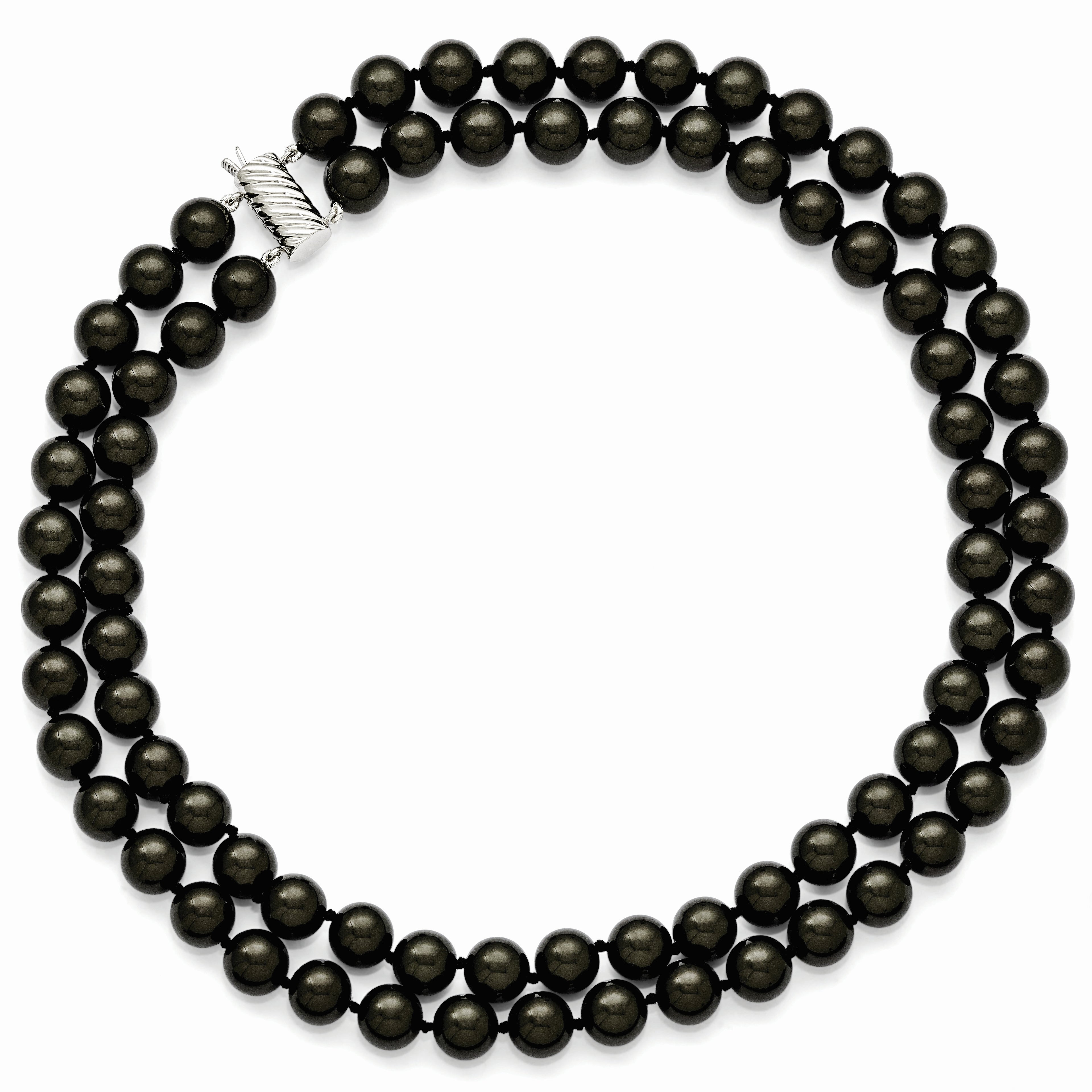 Sterling Silver Shell Pearl Necklace with Rhodium Plating Gift Ready