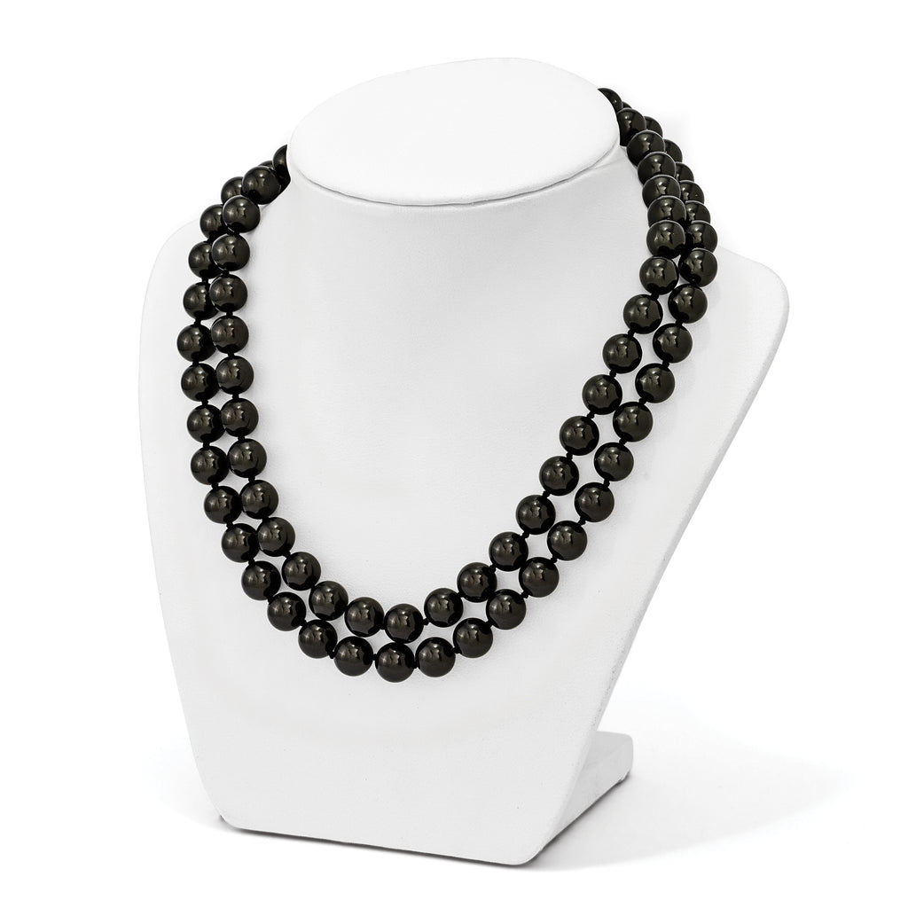 Sterling Silver Shell Pearl Necklace with Rhodium Plating Gift Ready