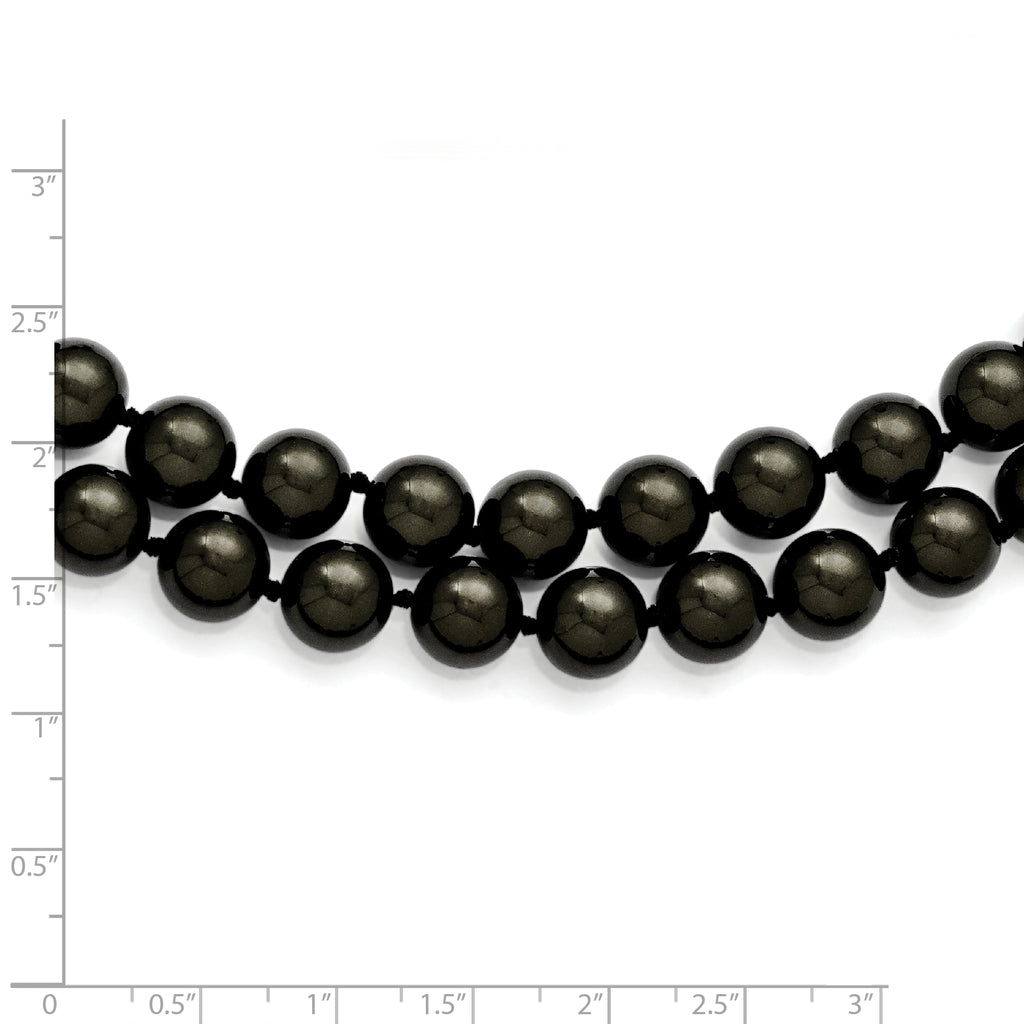 Sterling Silver Shell Pearl Necklace with Rhodium Plating Gift Ready