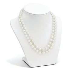 Sophia Jewelers Sterling Silver Rhodium-Plated Shell Pearl Necklace with Extender