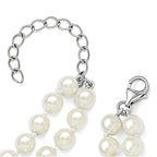 Sophia Jewelers Sterling Silver Rhodium-Plated Shell Pearl Necklace with Extender