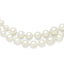 Majestik Sterling Silver Rhodium-plated 2 Row 6-12mm Graduated White Imitation Shell Pearl Hand-knotted Necklace with 2 inch Extender