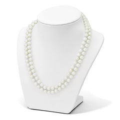 Majestik 925 Sterling Silver Rhodium-Plated Double Row Shell Pearl Necklace