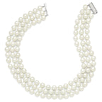 Sophia Jewelers Sterling Silver Shell Pearl Hand-Knotted Necklace Gift Ready