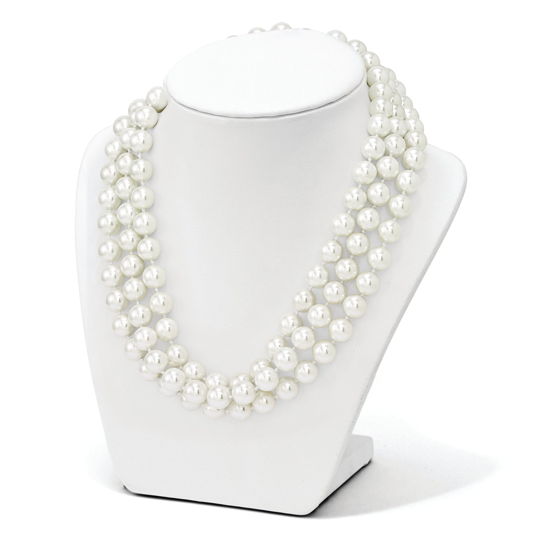 Sophia Jewelers Sterling Silver Shell Pearl Hand-Knotted Necklace Gift Ready