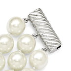 Sophia Jewelers Sterling Silver Shell Pearl Hand-Knotted Necklace Gift Ready