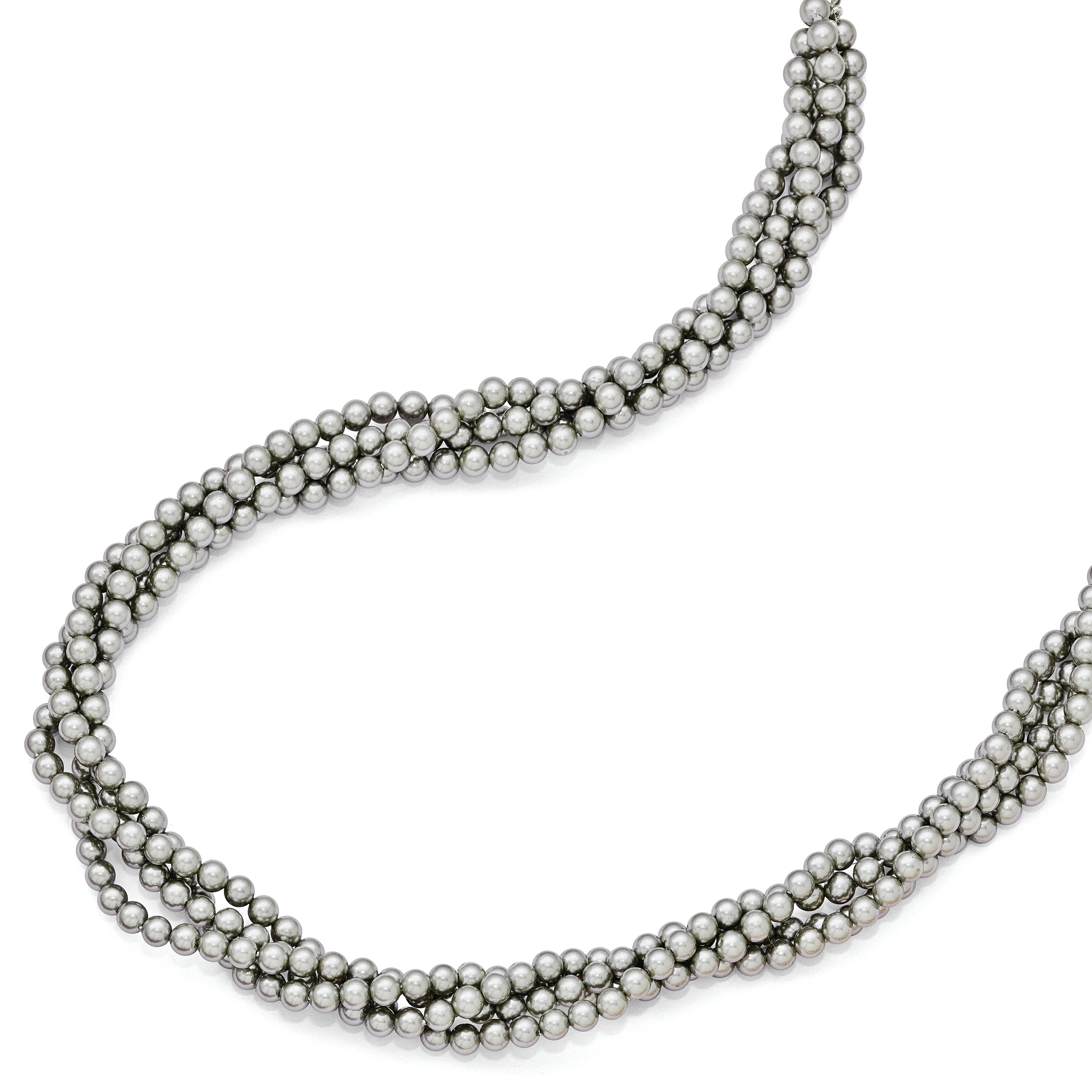 Sterling Silver Shell Pearl Twist Necklace 20 Gift Ready by Sophia Jewelers Secondary image