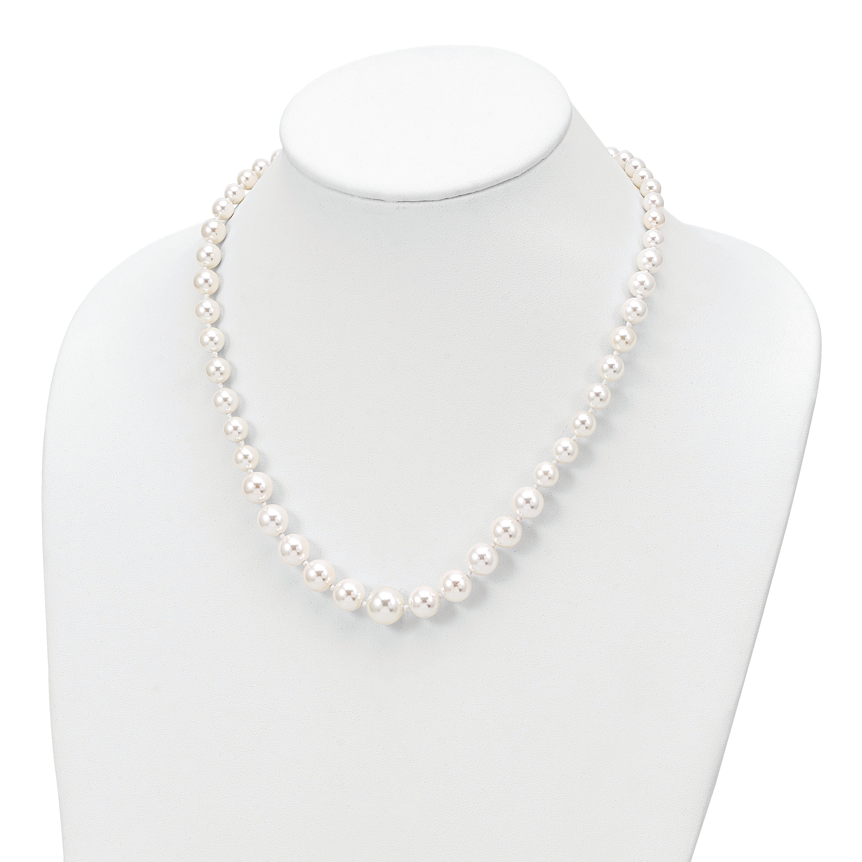 Majestik Sterling Silver Shell Pearl Necklace with Rhodium Plating