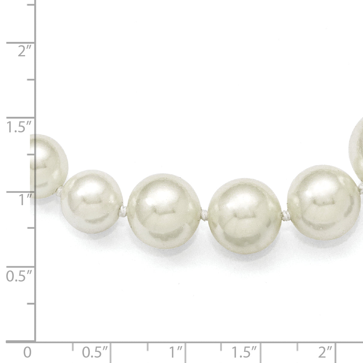 Majestik Sterling Silver Shell Pearl Necklace with Rhodium Plating