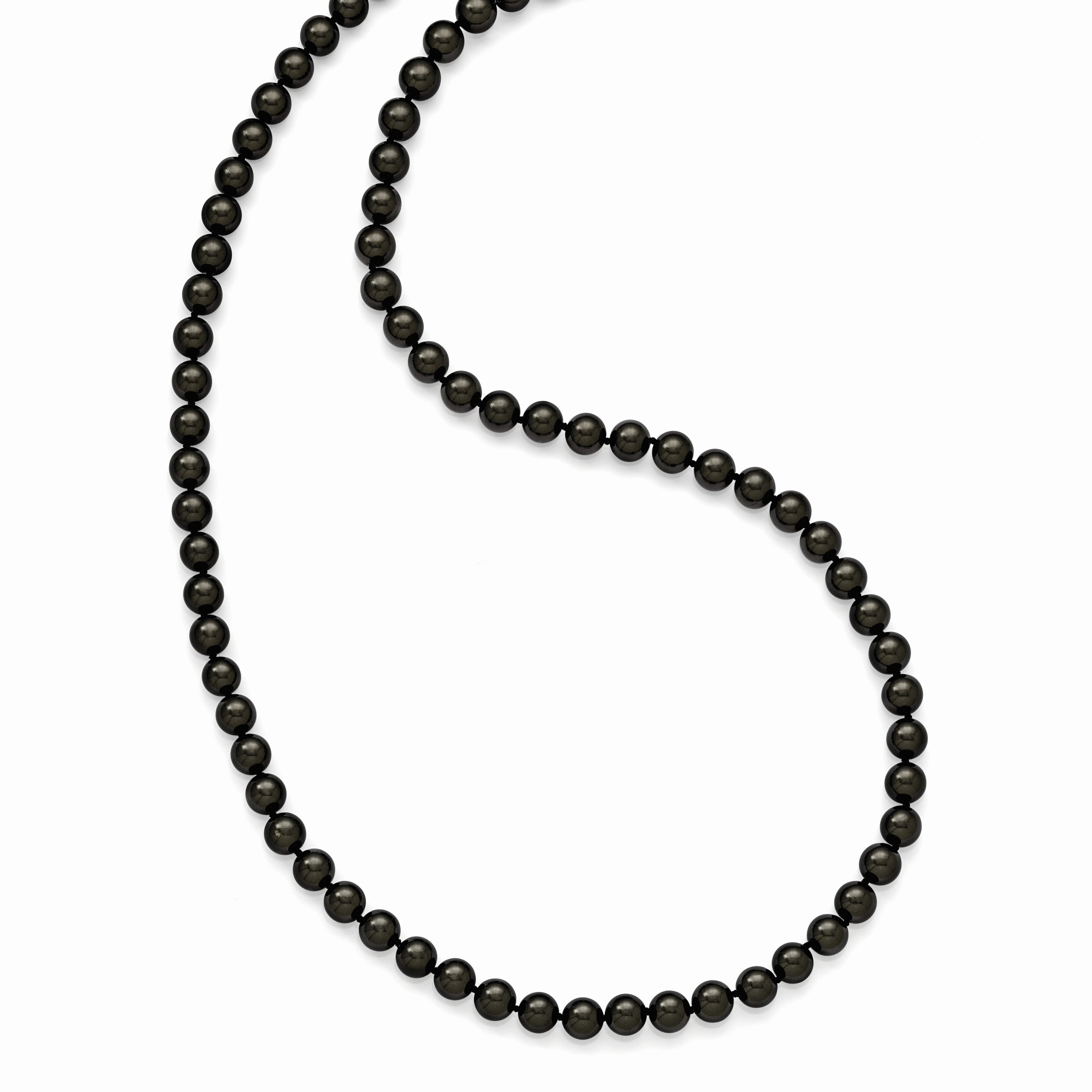 Sophia Jewelers Black Shell Pearl Hand-Knotted Slip-On Necklace 36 Elegant Secondary image