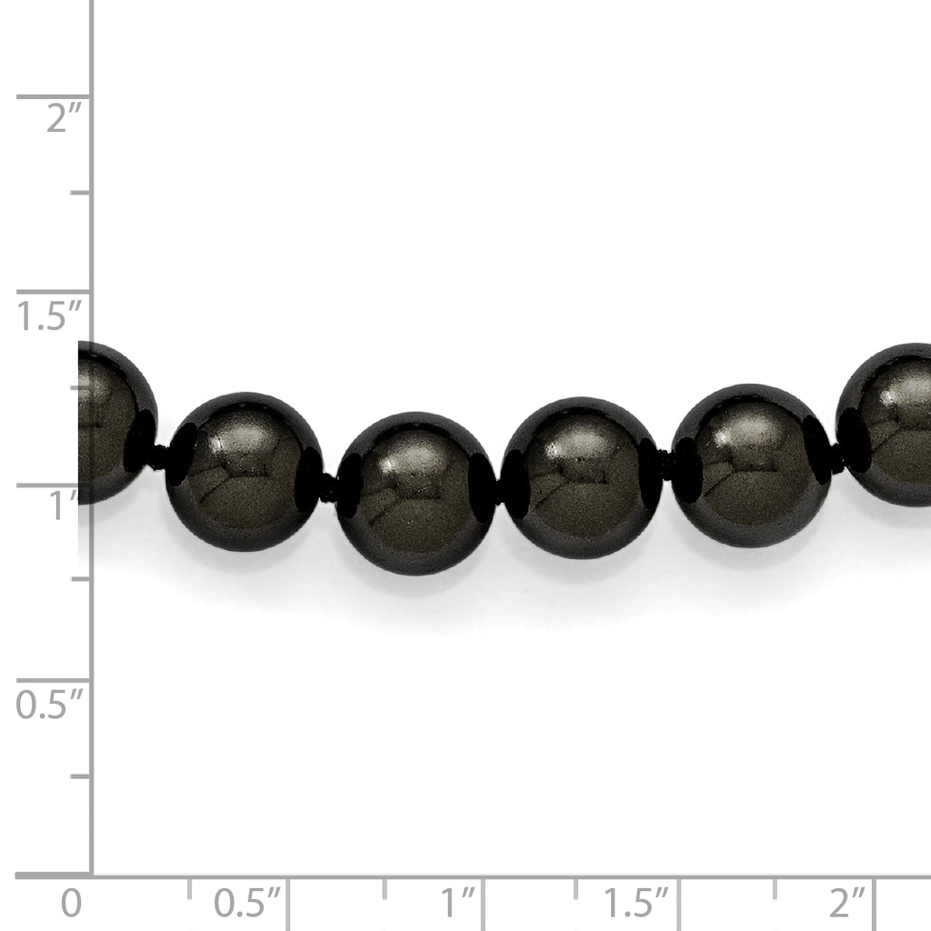 Sophia Jewelers Black Shell Pearl Hand-Knotted Slip-On Necklace 36 Elegant