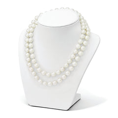 Majestik 10-11mm White Imitation Shell Pearl Hand-knotted Slip-on Necklace