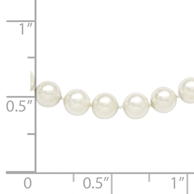 Majestik 10-11mm White Imitation Shell Pearl Hand-knotted Slip-on Necklace